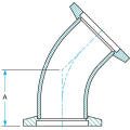 Codos de acero inoxidable KF25 de 45 grados